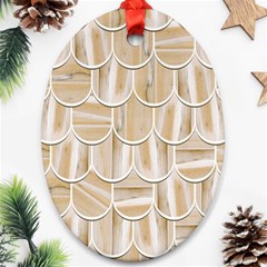 Texture Background Brown Beige Oval Ornament (two Sides) by HermanTelo