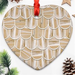 Texture Background Brown Beige Heart Ornament (two Sides)