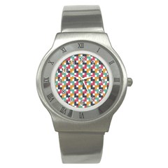 Abstract Geometric Stainless Steel Watch