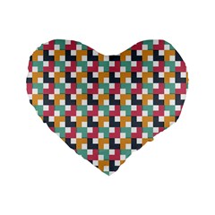 Abstract Geometric Standard 16  Premium Flano Heart Shape Cushions