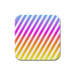 Abstract Lines Mockup Oblique Rubber Square Coaster (4 pack) 