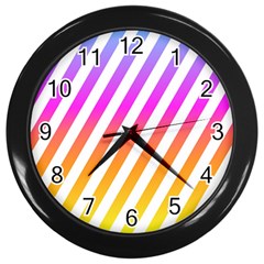 Abstract Lines Mockup Oblique Wall Clock (Black)