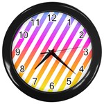 Abstract Lines Mockup Oblique Wall Clock (Black) Front