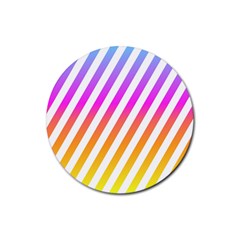 Abstract Lines Mockup Oblique Rubber Round Coaster (4 pack) 