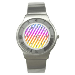 Abstract Lines Mockup Oblique Stainless Steel Watch