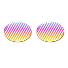 Abstract Lines Mockup Oblique Cufflinks (Oval)