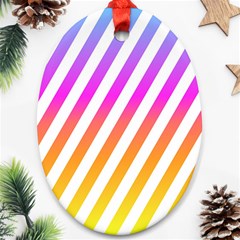 Abstract Lines Mockup Oblique Oval Ornament (Two Sides)