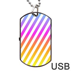 Abstract Lines Mockup Oblique Dog Tag USB Flash (One Side)