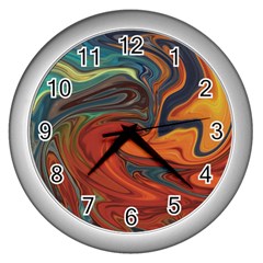 Abstract Art Pattern Wall Clock (silver)