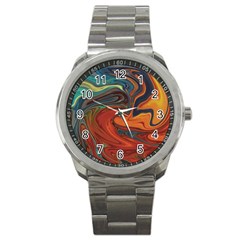 Abstract Art Pattern Sport Metal Watch