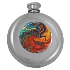 Abstract Art Pattern Round Hip Flask (5 Oz)