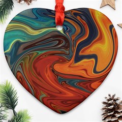 Abstract Art Pattern Heart Ornament (two Sides)