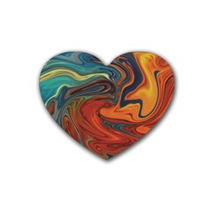 Abstract Art Pattern Rubber Coaster (heart) 