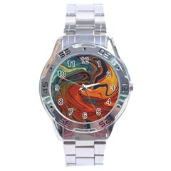 Abstract Art Pattern Stainless Steel Analogue Watch