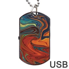 Abstract Art Pattern Dog Tag Usb Flash (two Sides)