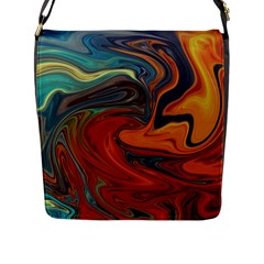 Abstract Art Pattern Flap Closure Messenger Bag (l)