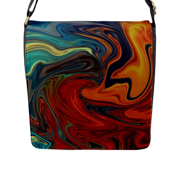 Abstract Art Pattern Flap Closure Messenger Bag (L)