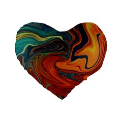 Abstract Art Pattern Standard 16  Premium Flano Heart Shape Cushions