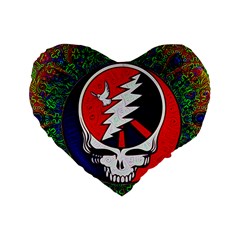 Grateful Dead Standard 16  Premium Heart Shape Cushions by Sapixe