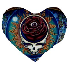 Grateful Dead Ahead Of Their Time Large 19  Premium Heart Shape Cushions by Sapixe