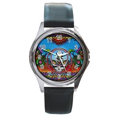 Grateful Dead Wallpapers Round Metal Watch by Sapixe