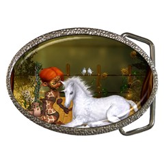 Cute Fairy With Unicorn Foal Belt Buckles by FantasyWorld7