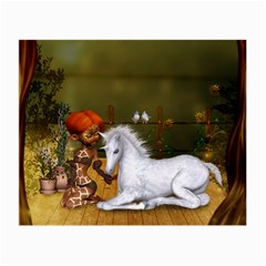 Cute Fairy With Unicorn Foal Small Glasses Cloth by FantasyWorld7