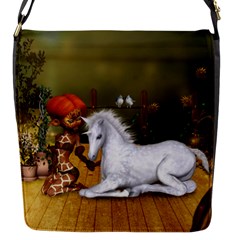 Cute Fairy With Unicorn Foal Flap Closure Messenger Bag (s) by FantasyWorld7