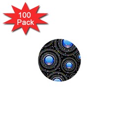 Abstract Glossy Blue 1  Mini Buttons (100 Pack)  by HermanTelo