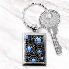 Abstract Glossy Blue Key Chain (rectangle) by HermanTelo