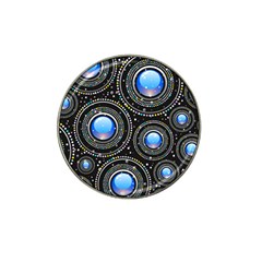 Abstract Glossy Blue Hat Clip Ball Marker