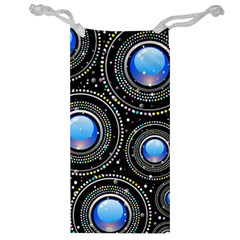 Abstract Glossy Blue Jewelry Bag