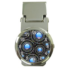 Abstract Glossy Blue Money Clip Watches