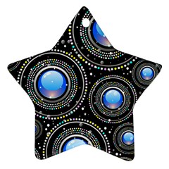 Abstract Glossy Blue Star Ornament (two Sides)