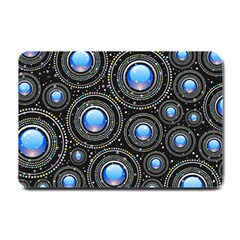 Abstract Glossy Blue Small Doormat 