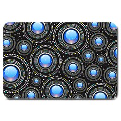 Abstract Glossy Blue Large Doormat 