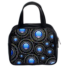 Abstract Glossy Blue Classic Handbag (two Sides)