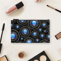 Abstract Glossy Blue Cosmetic Bag (small)