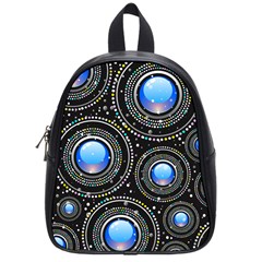 Abstract Glossy Blue School Bag (small)