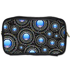 Abstract Glossy Blue Toiletries Bag (two Sides)