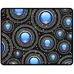 Abstract Glossy Blue Fleece Blanket (medium) 