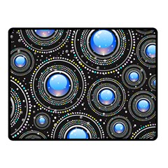 Abstract Glossy Blue Fleece Blanket (small)