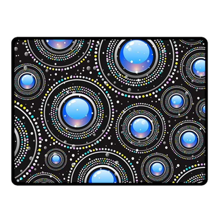 Abstract Glossy Blue Fleece Blanket (Small)