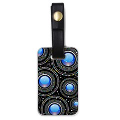 Abstract Glossy Blue Luggage Tag (one Side)