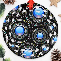 Abstract Glossy Blue Ornament (round Filigree)