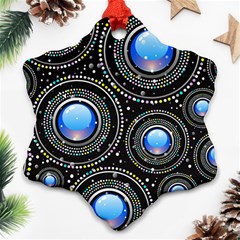 Abstract Glossy Blue Ornament (snowflake)