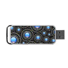 Abstract Glossy Blue Portable Usb Flash (one Side)