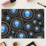 Abstract Glossy Blue Cosmetic Bag (XXL) Back