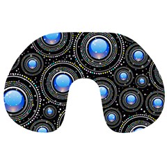 Abstract Glossy Blue Travel Neck Pillow by HermanTelo