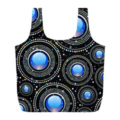 Abstract Glossy Blue Full Print Recycle Bag (l) by HermanTelo